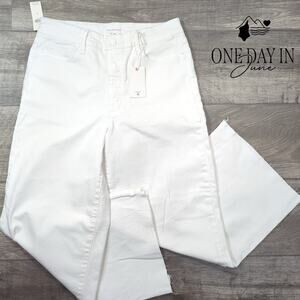 Good American Wide Leg Raw Hem Jeans Size 10 (30)